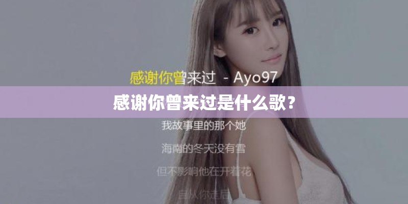 感谢你曾来过是什么歌？