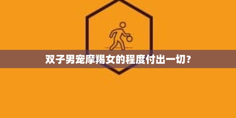 双子男宠摩羯女的程度付出一切？