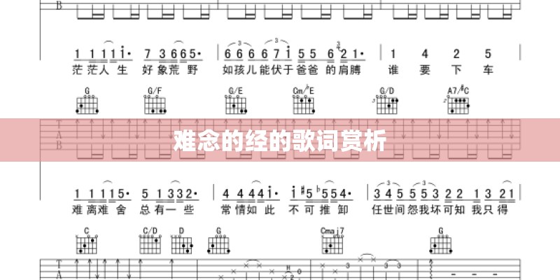 难念的经的歌词赏析
