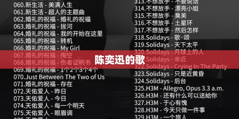 陈奕迅的歌