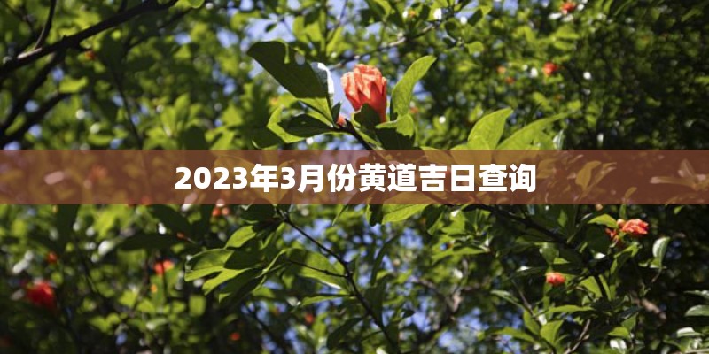 2023年3月份黄道吉日查询