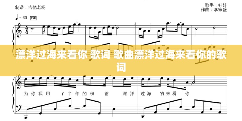 漂洋过海来看你 歌词 歌曲漂洋过海来看你的歌词