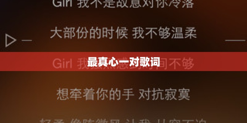 最真心一对歌词